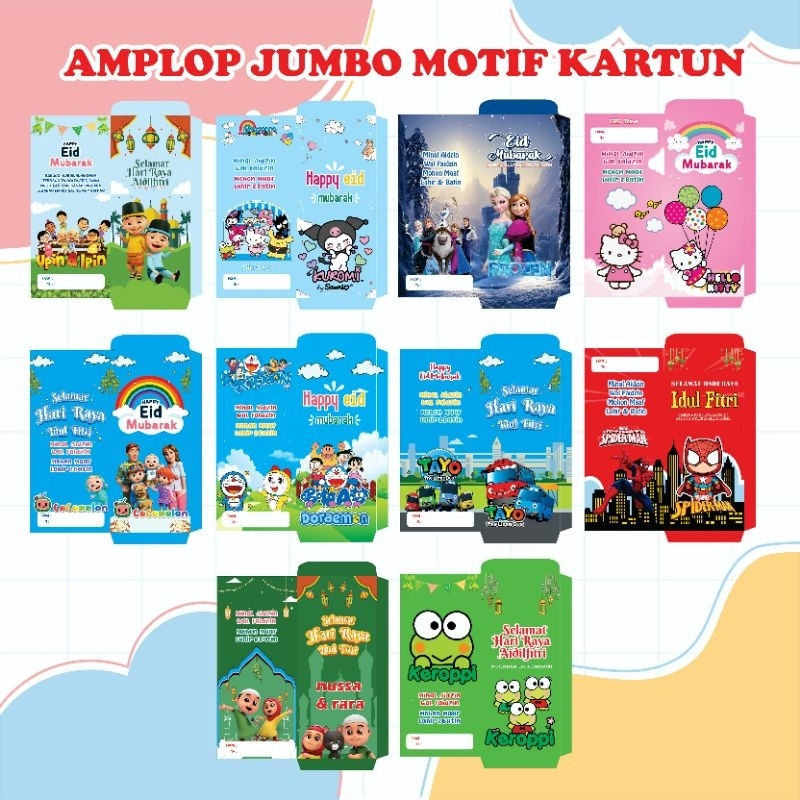 

LOMOTOYZ AMPLOP LEBARAN JUMBO / amplop lebaran gambar kartun uang atm / amplop thr jumbo '