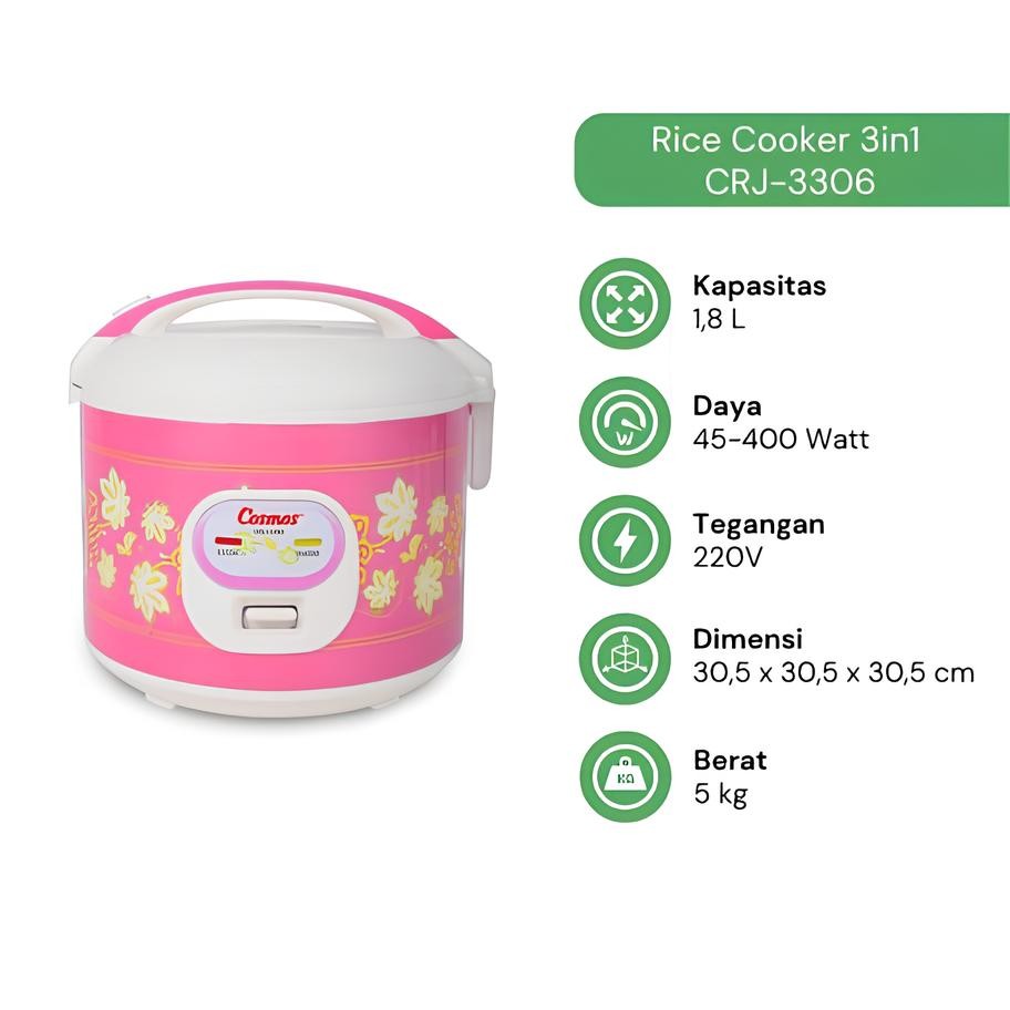RICE COOKER COSMOS CRJ-3306 | Rice Cooker Cosmos CRJ-3306 45W Anti Lengket