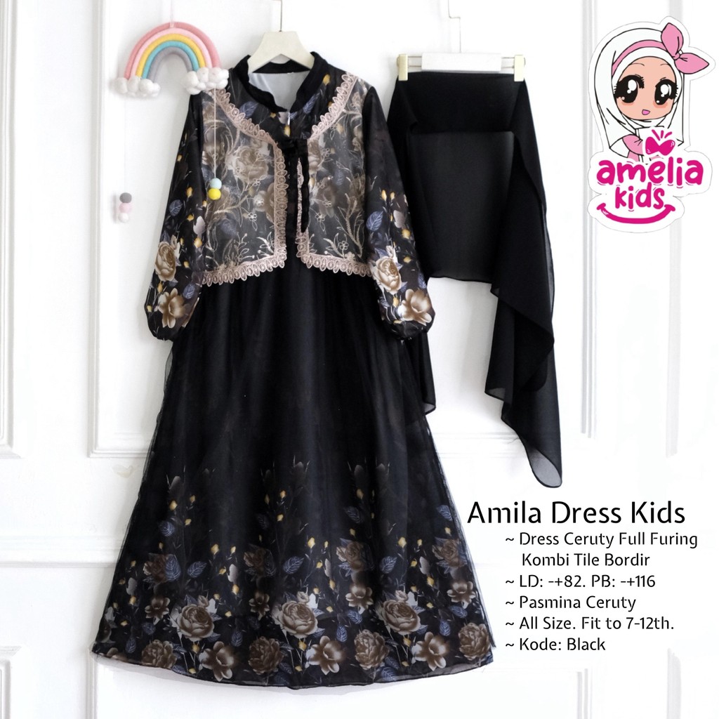 Gamis anak Amila/ setelan anak perempuan/ baju muslim anak perempuan terbaru/ dress anak perempuan/d