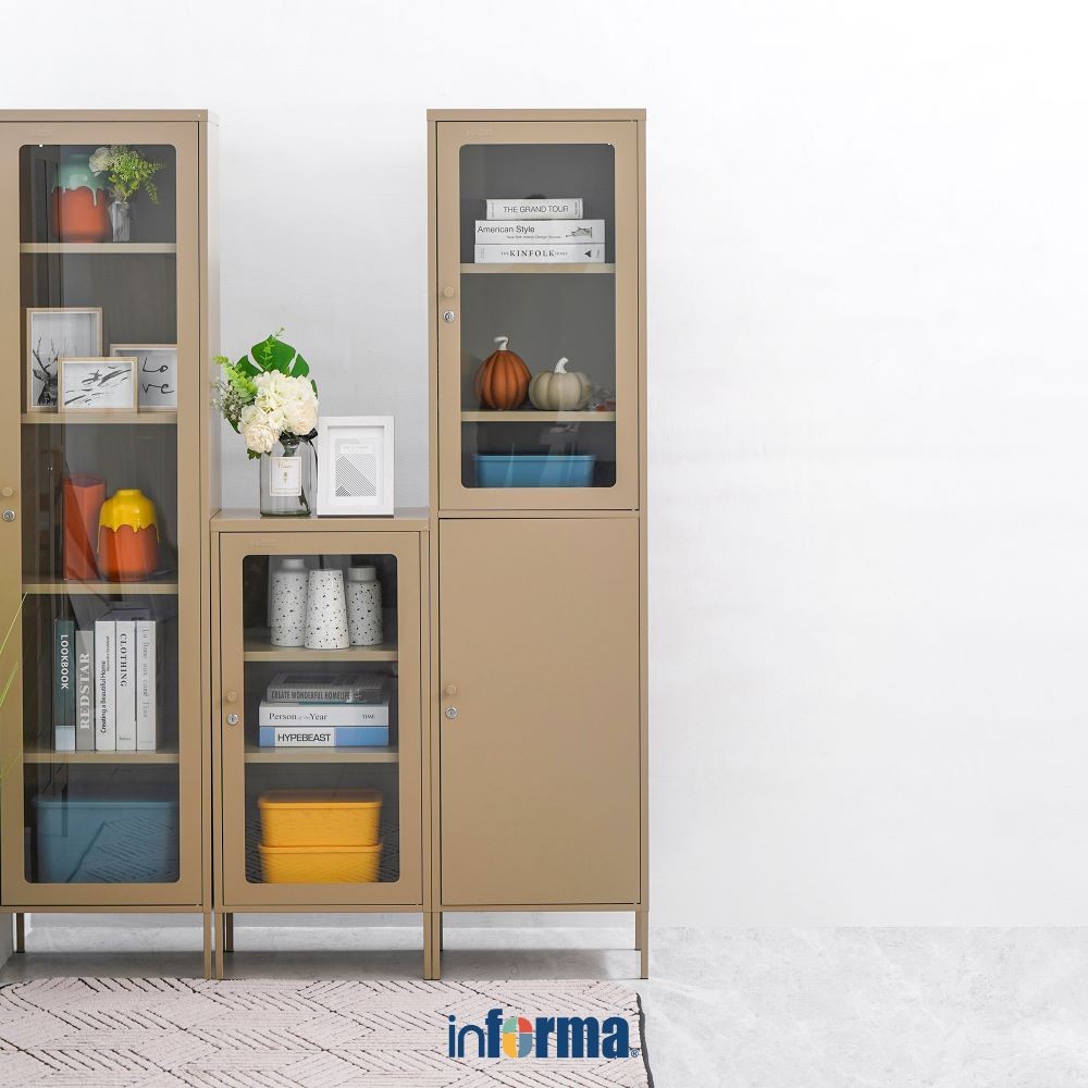 Informa Flyn Lemari Arsip Kantor Metal 2 Pintu High - Cokelat File Cabinet Lemari Besi Kabinet Tempa