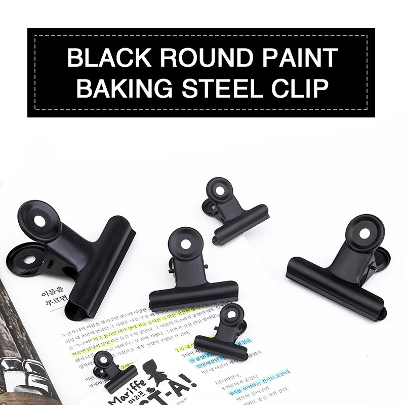 

10p Black Metal Clip Stationery Office Supplies Household Paper Clip Fixing Small Book Clip Sketching Board Sketching Clip