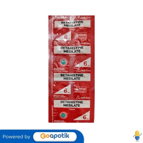 Betahistine Mesilate Ogb Dexa Medica 6 Mg Strip 10 Tablet / Vertigo
