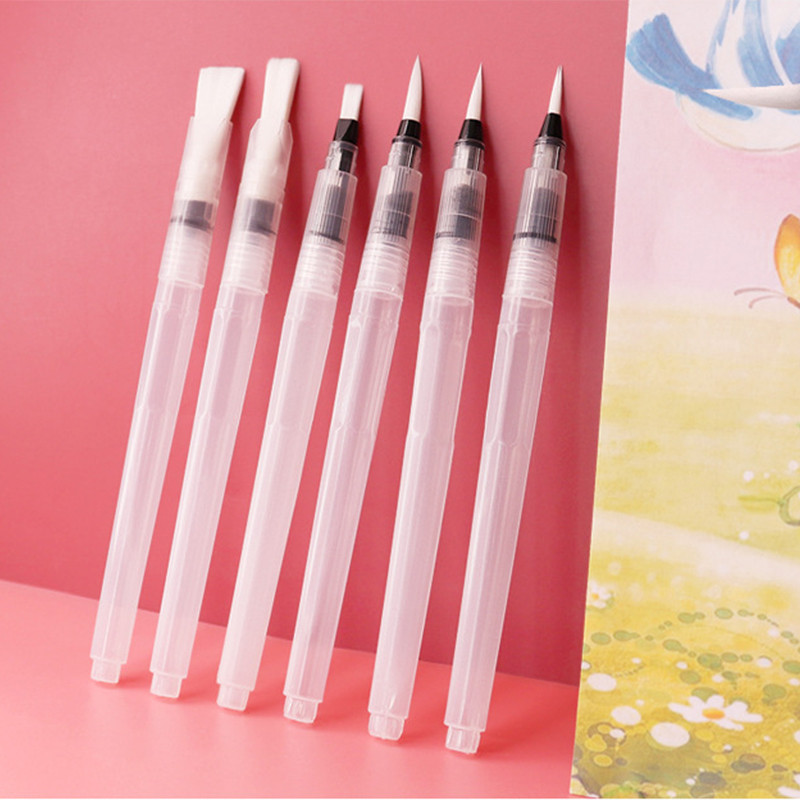 

3/6pcs Watercolor Soft Pen Brush Pens Refillable Watercolor Brush Pens Water Paint Brushes For Watercolor Painting Art Supplies