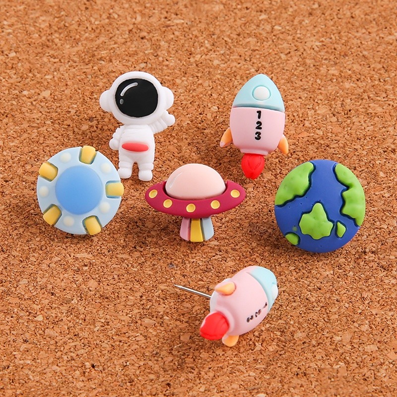 

5 Pcs Creative Cartoon Space Series Thumbtacks Lovely KT Board