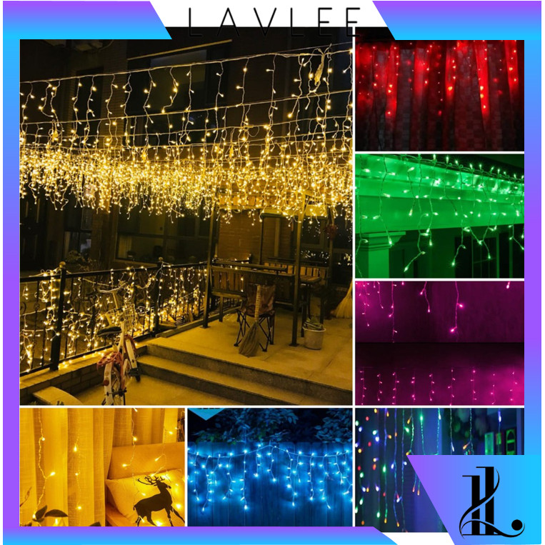 LAVLEE - L5834 Lampu Natal Tirai LED Lampu Hias Tirai Putih / Biru / Ungu / Pink / Tumblr Tirai Lamp