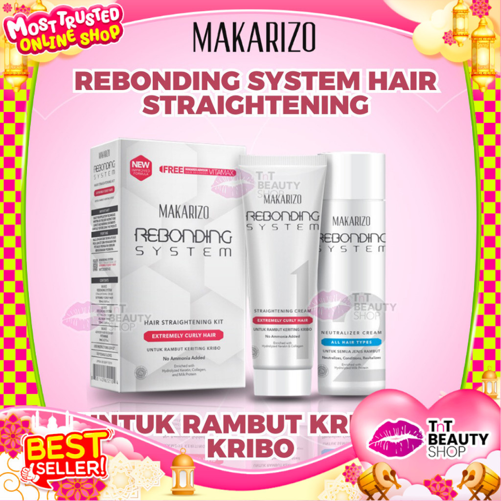 Makarizo Rebonding System Hair Straightening Extremely Curly Hair 120 mL | Pelurus Rambut Keriting K