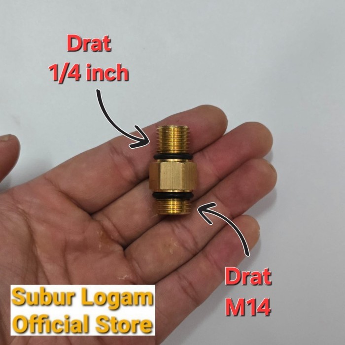 

AG45 Double Naple Connector untuk Foam Lance Drat ukuran M14 x 1/4 inch