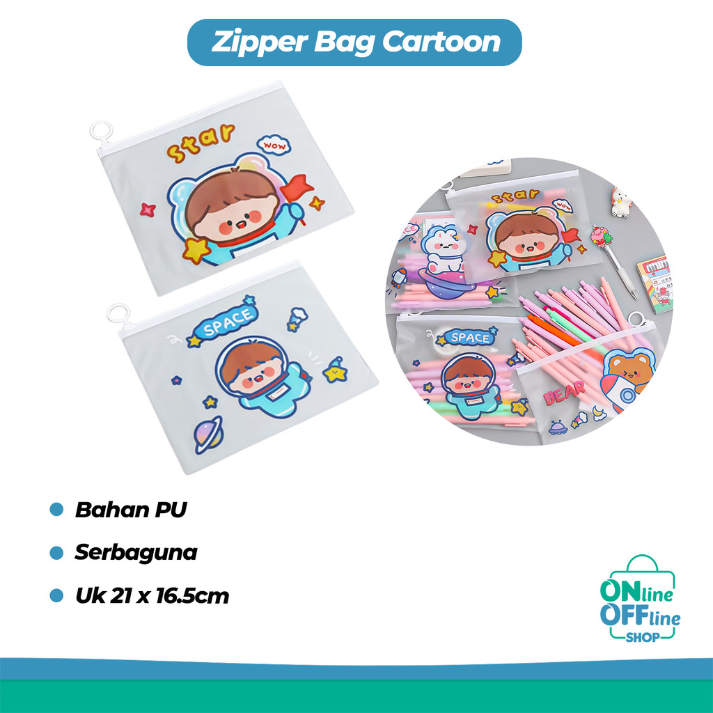 

Zipper Bag Cartoon Pouch Waterproof Tempat Pensil Tas Pouch Kosmetik Transparan Pencil Motif Serbaguna 1010