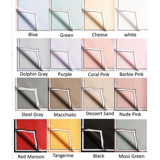 

(5lembar)SINOWRAP Flower Wrapping Paper /Frame Color Opp Cellophane Kertas Bunga Buket List Bingkai