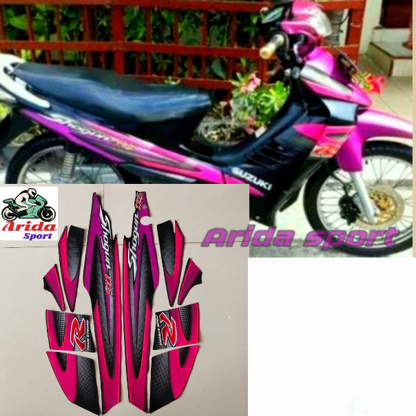 Striping Sticker suzuki shogun 125 r 2005 2006 ungu list body shogun motif original