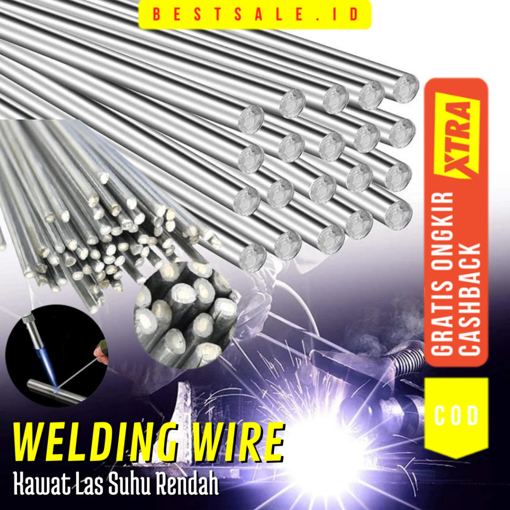 Kawat Las Aluminium Alloy 50cm 2mm - Kawat Las 33cm 2mm Aluminium Electrode Suhu Rendah Welding TPB