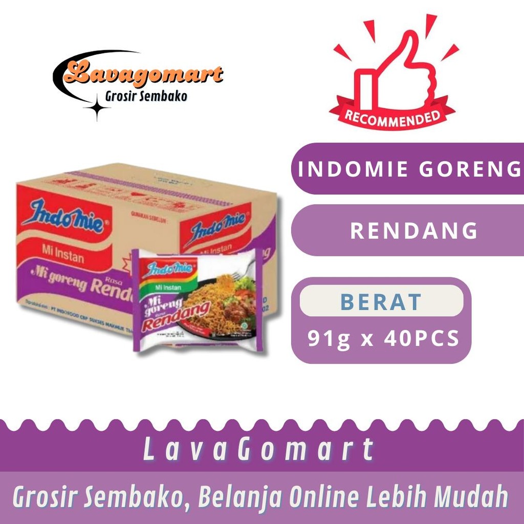 

INDOMIE GORENG RENDANG 91g - 1 DUS - LAVAGOMART - BANDUNG