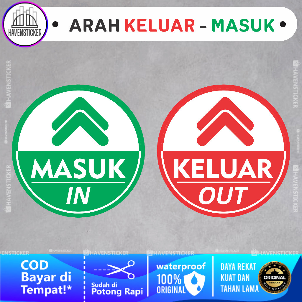 

Stiker Arah Keluar - Masuk Laminasi Kilat