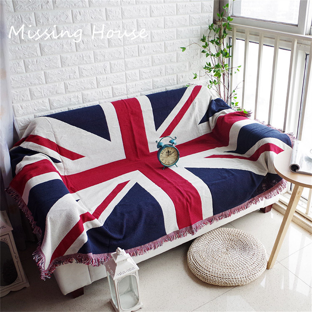 UK British Flag Union Jack Designer Sofa Cover Chair Lounge Throw Blanket Tapestry Bedspread Outdoor