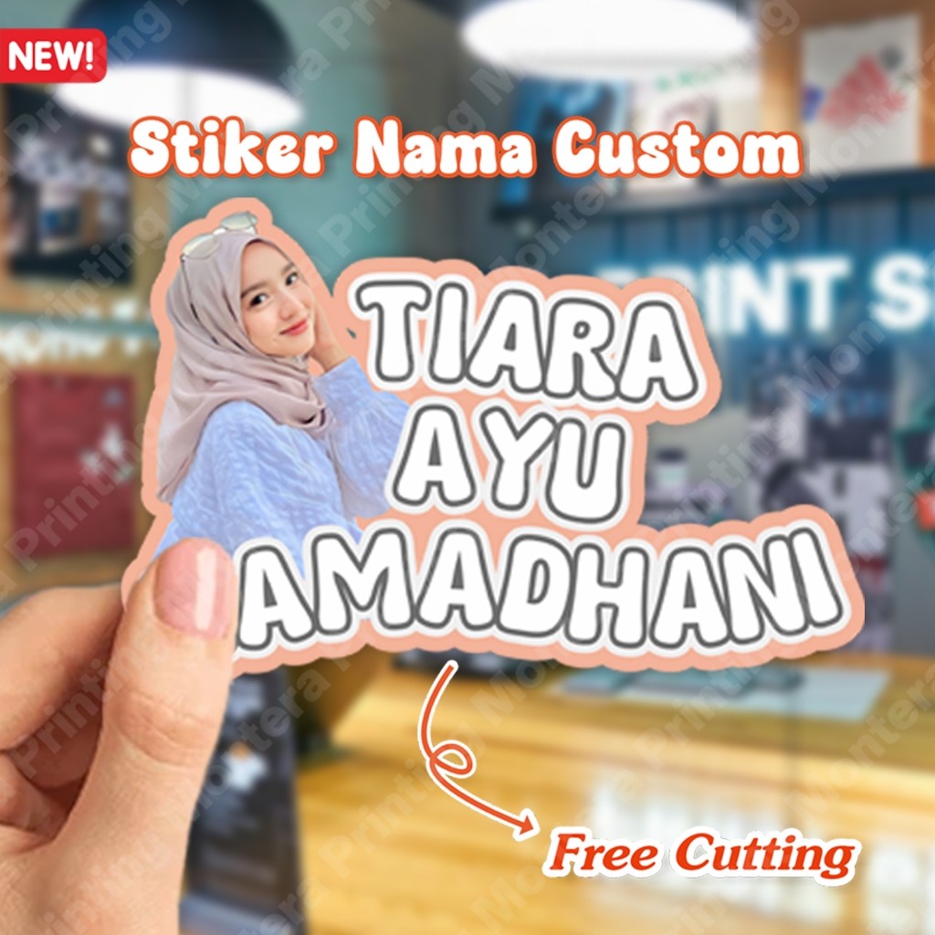 

Cutting Stiker Tulisan Nama dan Foto Wajah Custom Tahan Air bisa custom