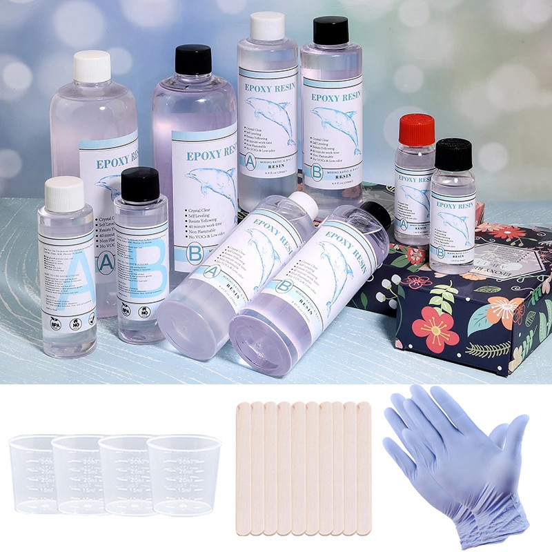 

1:1 AB Resin Epoxy High Adhesive Crystal Glue Kit Transparent Hardener for DIY Art Resin Mold Casting Jewelry Making Supplies