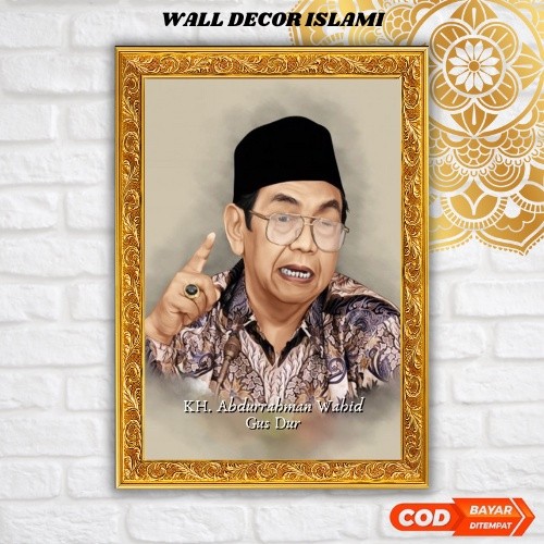 Gusdur / KH. Abdurahman Wahid foto  papan MDF 20x30cm - wall decor - hiasan dinding - islami Walldec