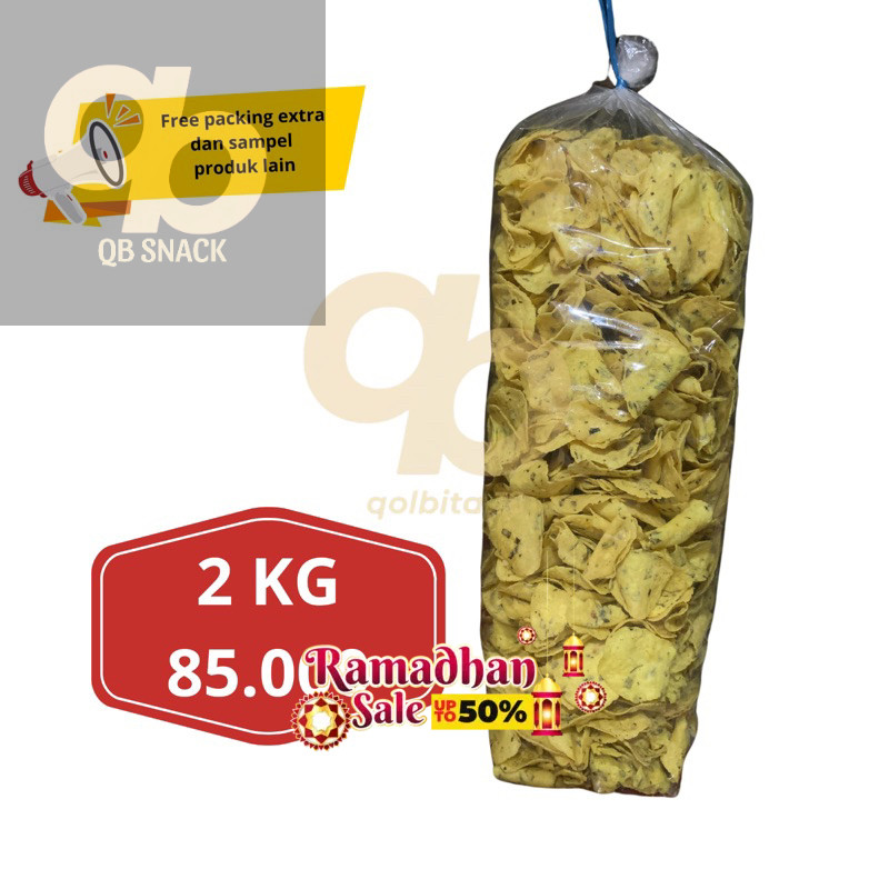 

QB - 2 KG KERIPIK COMRING / KERUPUK COMRING SNACK PERBALL BALL GROSIR