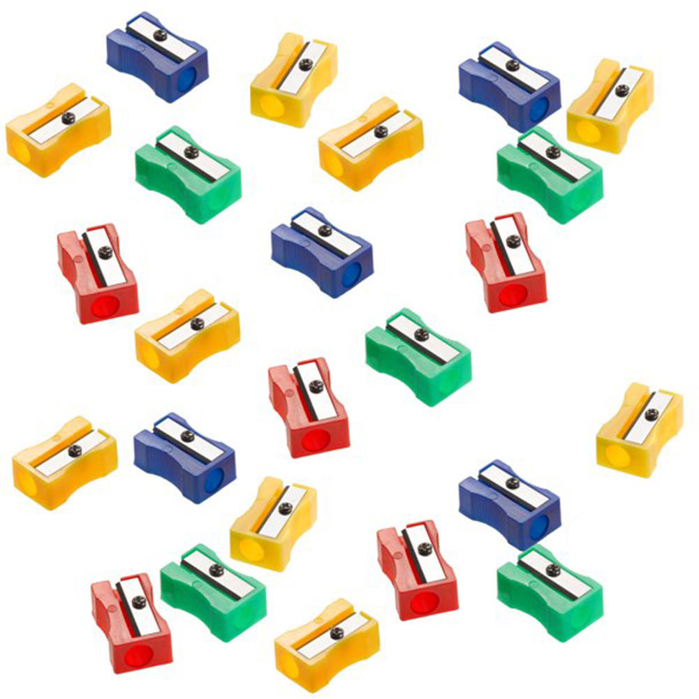 

24pcs/pack Random Color Mini Portable Home Crayon Manual Pencil Sharpener Pocket Size Tool For Kids Office Single Hole Assorted