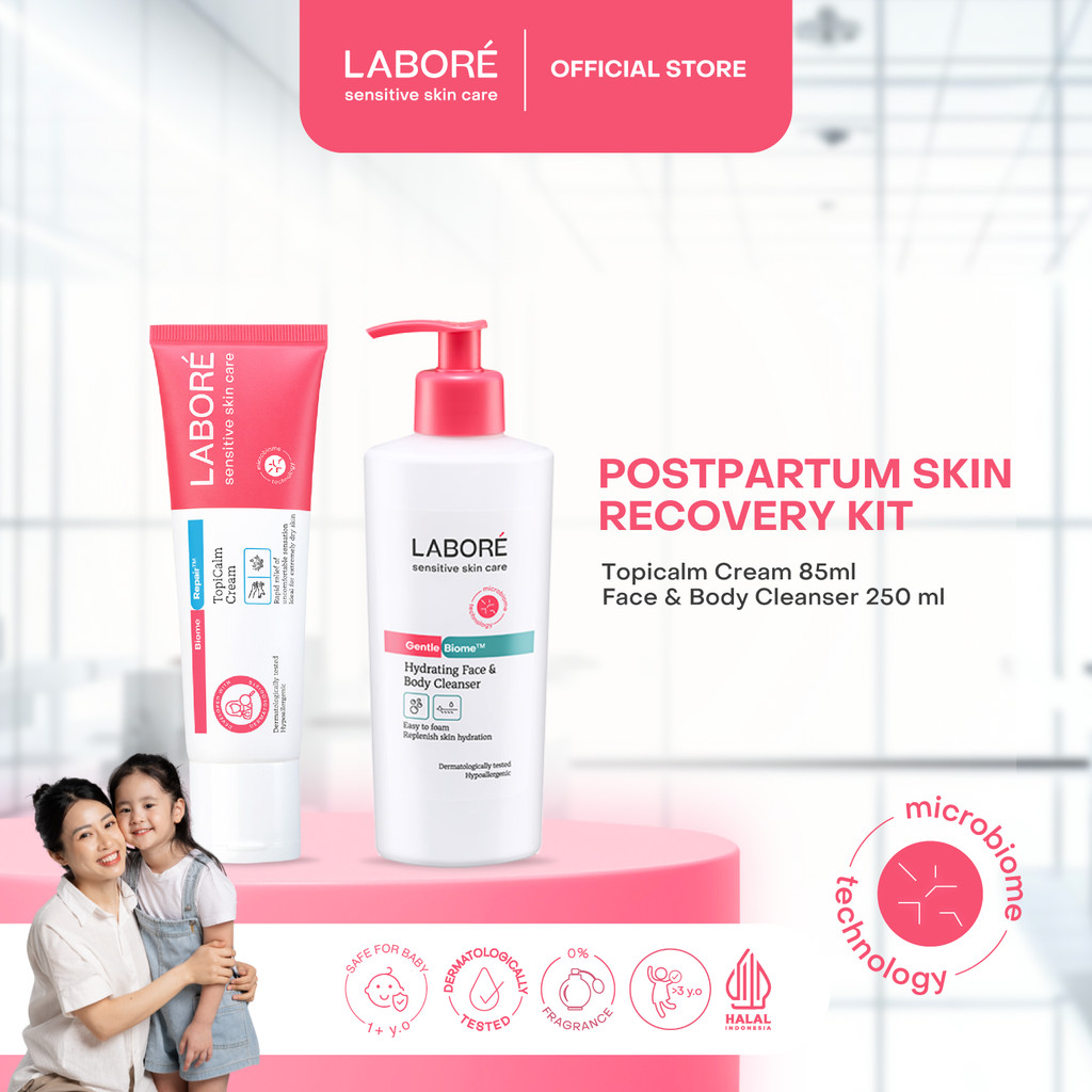 Labore Postpartum Skin Recovery Kit - Topicalm Cream 85 mL, Face & Body Cleanser 250 mL- Skincare Sa