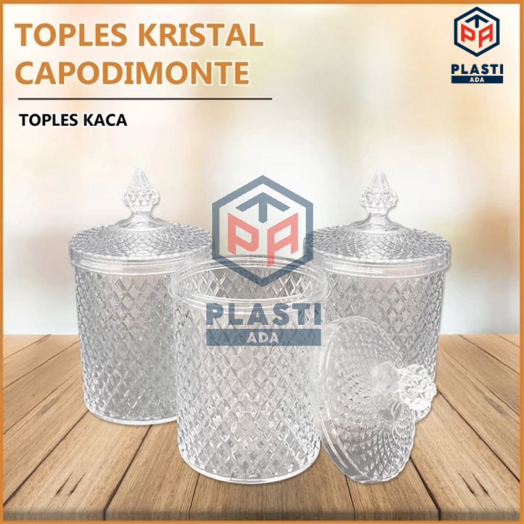 (ISI 6pcs) TOPLES KRISTAL - Toples Lebaran Kue / Toples Plastik Bening