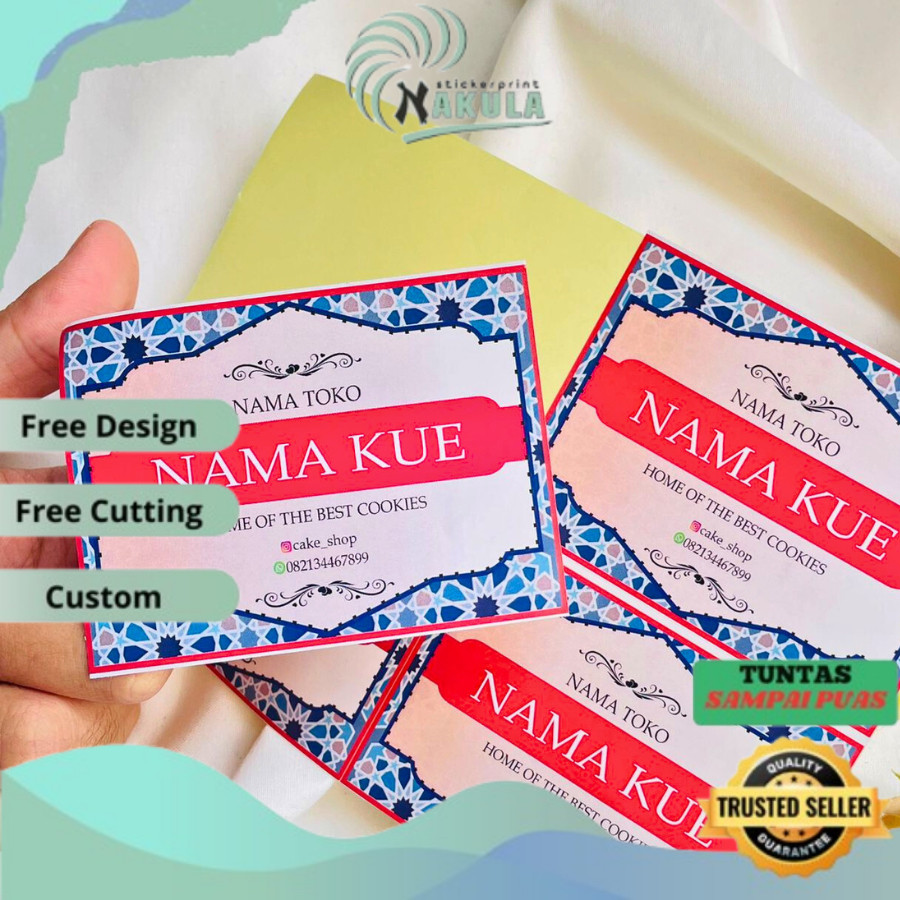 

NKL Sticker Label Idul Fitri - Sticker Toples Kue Kering - Stiker Persegi Panjang bahan chromo