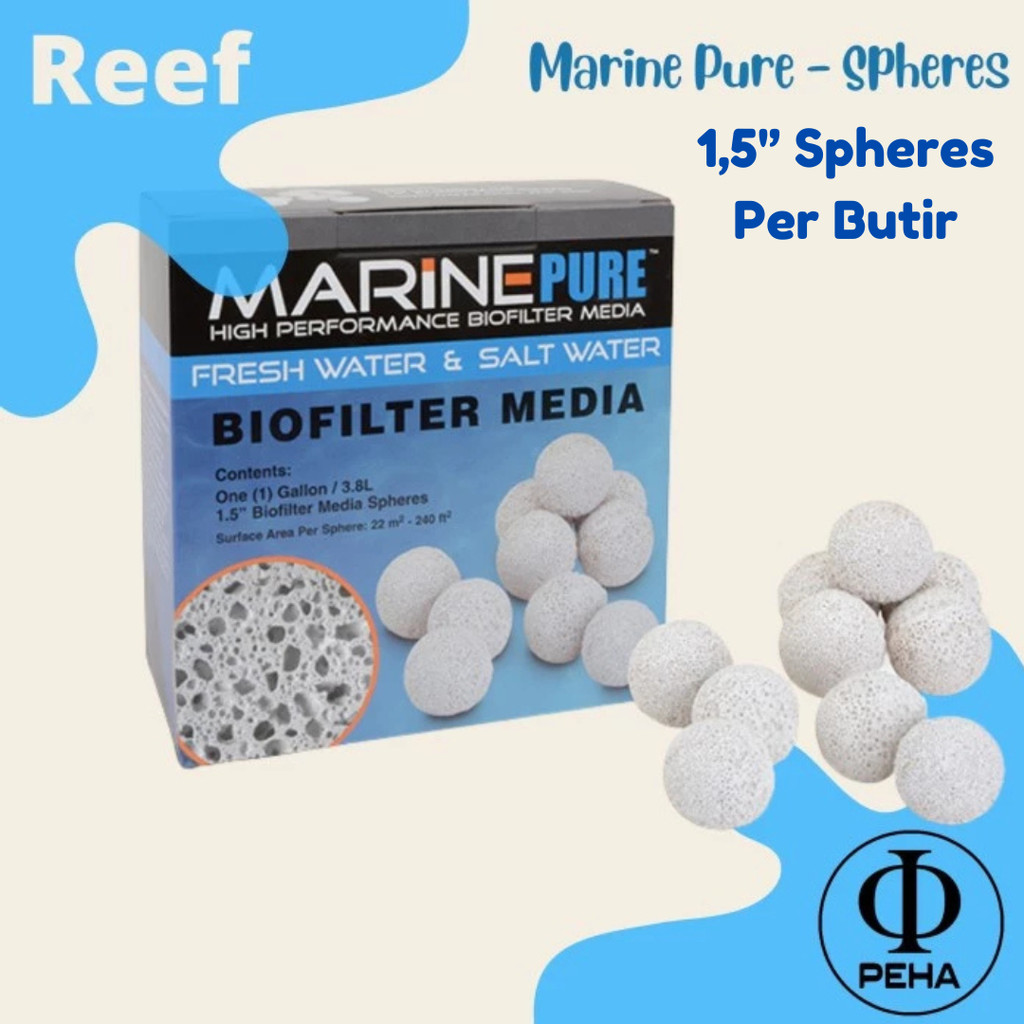 Marine Pure Spheres PERBUTIR Rumah Bakteri  Biofilter Media Aquarium Laut Original USA Media Filter 