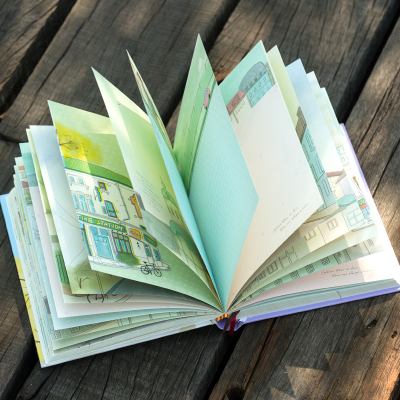 

1pc Color Inner Page Notebook Illustration 144sheets Paper Planner Beautiful Journal Book Creative Stationery