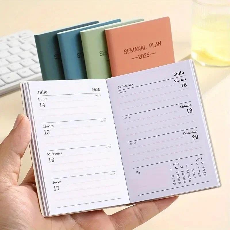 

Mini Diary 2025 A7 Planner Pocket Notepad Notebooks Notebook Agenda Spanish Writing Pads Office School Supplies