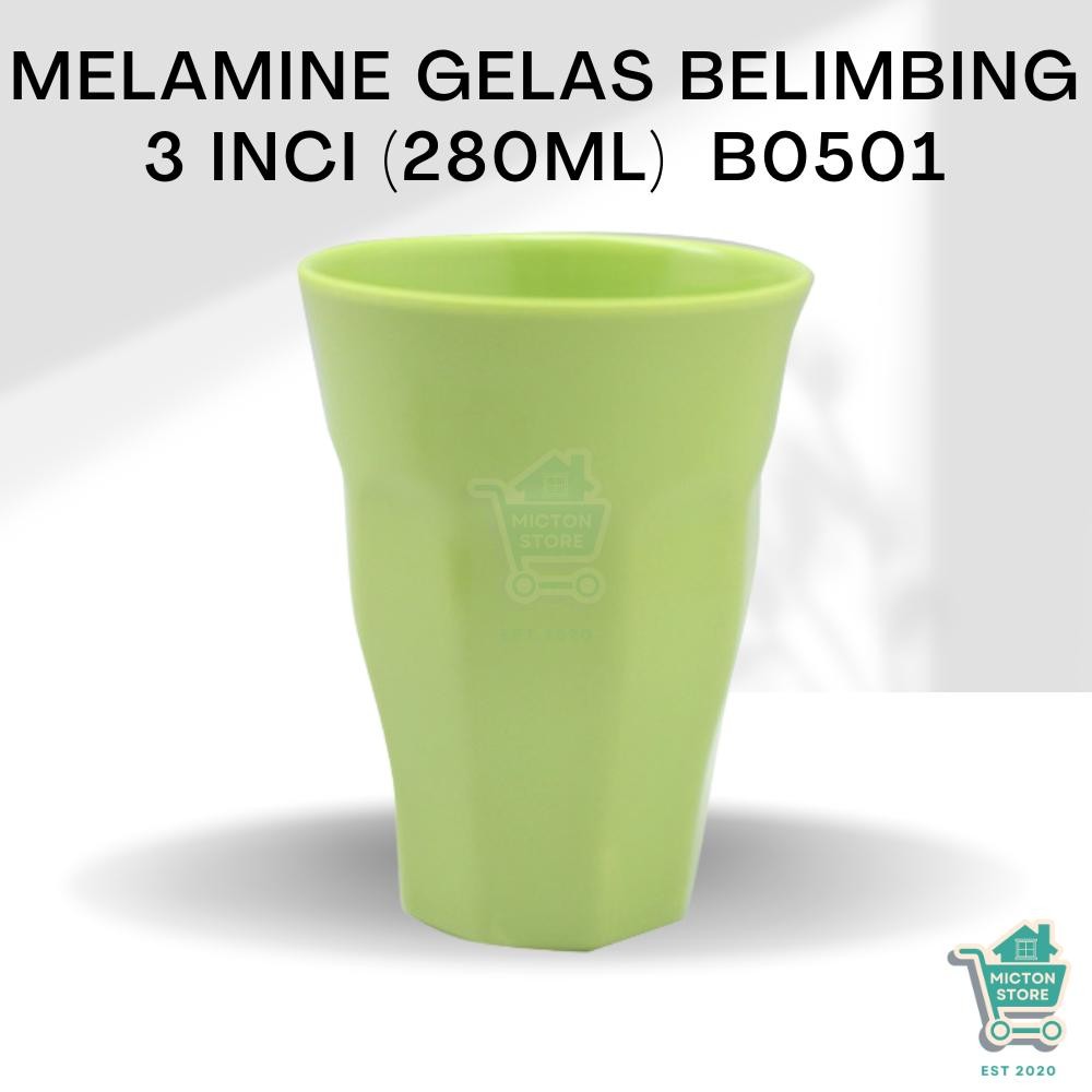 MICTON Premium Melamine Gelas Belimbing 3 Inch 280 ml B0501 Gelas Plastik Cangkir Plastik Tumbler Pl