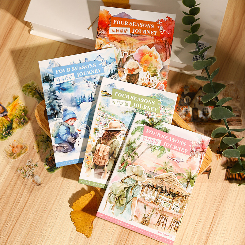 

20 Sheets INS Landscape Sticker Book Kawaii Personality Handbook DIY Collage Making Labels Mobile Stickers Korean Stationery