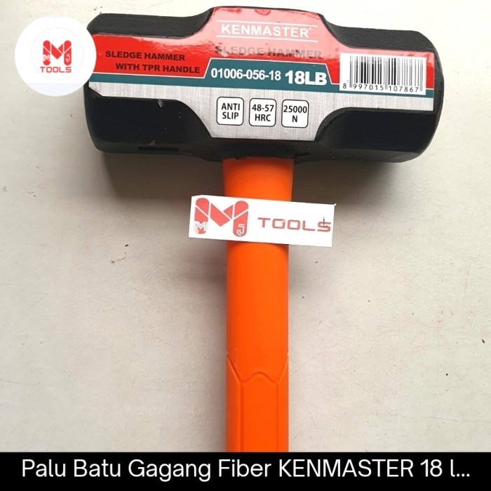 Palu Batu Gagang Fiber KENMASTER 18 lbs / 9 kg - KENMASTER Palu Batu Gagang Fiber / Karet - Palu Bod