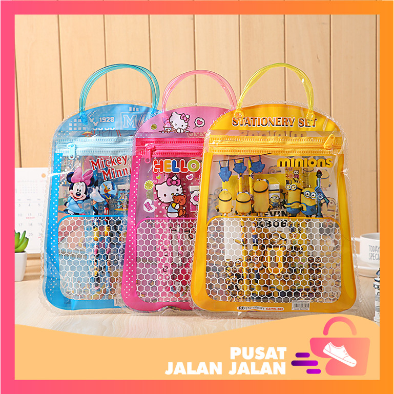 

PJJ - S5330 Stationary Set Free Bag / Set Alat Tulis Anak Sekolah Motif Karakter Kartun / Set Alat Tulis 7 in 1