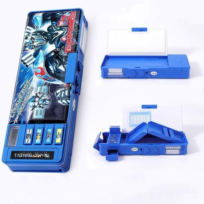 

[NEW] Kotak Pensil Anak Laki Laki Kode Sandi Pencil Case Tempat Pensil Transformer Password Magnet tempat pensil laki laki - Biru Tua