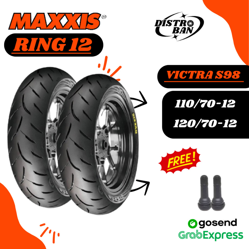 Ban Vespa Sepasang Ring 12 Maxxis Victra S98 st Ban Tubles Piagio Vespa Depan Belakang