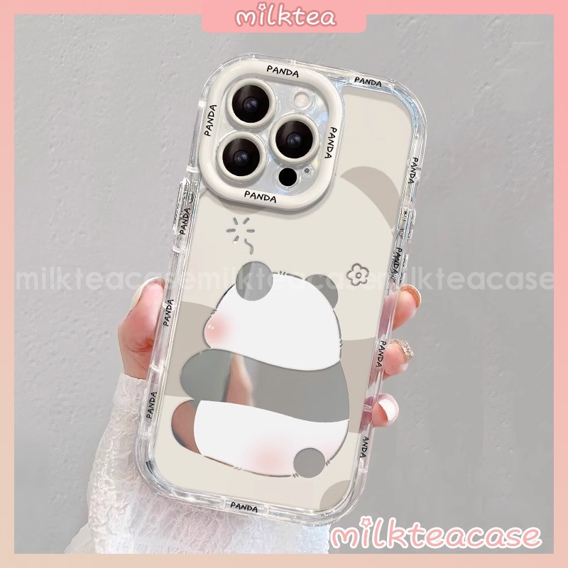 【MILKTEACASE】Beruang Panda Yang Marah,Romantis Case Kompatibel Untuk XIAOMI;RedMi Case 9A 12C 10C 9T