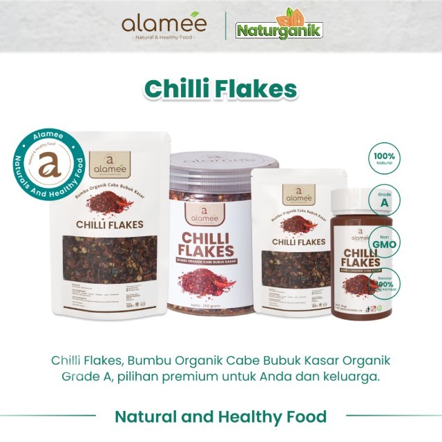 

ALAMEE Chili Flakes Cabe Giling Kasar Chilli Cabai Bubuk Bumbu Dapur Instan Tanpa Campuran Organik Naturganik