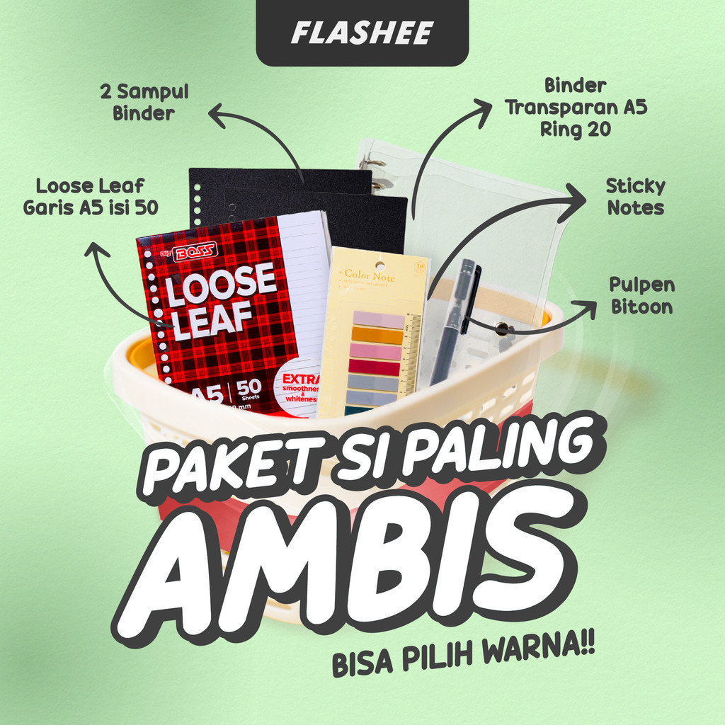 

Paket Binder Polos Set 5IN1 Paket Alat Tulis Binder Sekolah Sudah Termasuk Loose Leaf