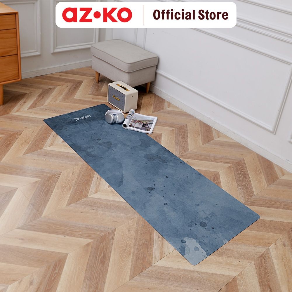 AZKO Alph Matras Yoga Lipat Suede Rubber Sea - Biru Teal Mat Alas Senam Mattress Latihan Yoga Perlen