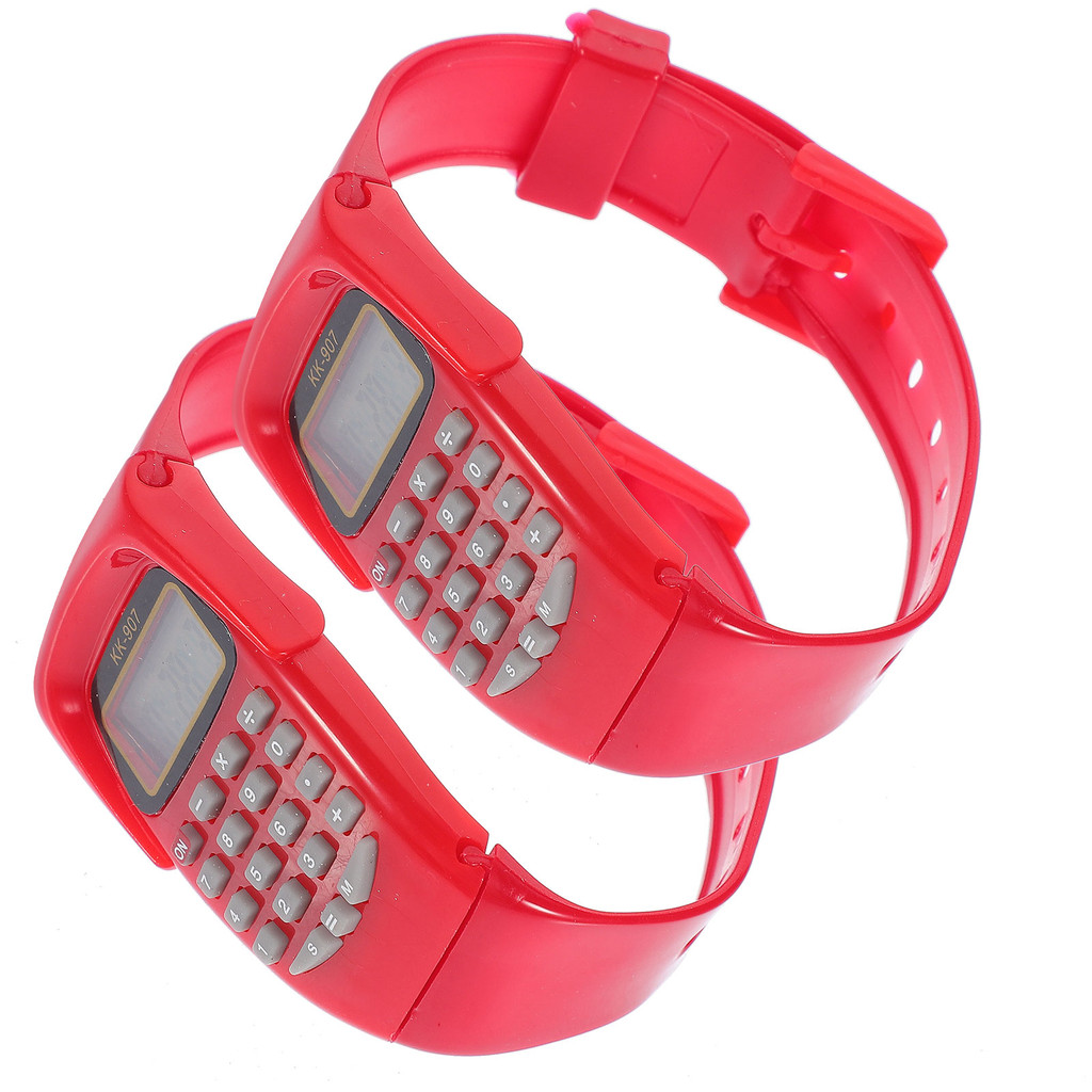 

2 Pcs Birthday Gifts Calculation Watch Calculator for Kids Wrist Boys Children Man