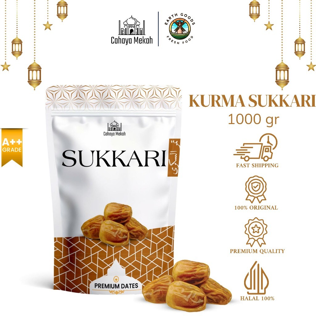 

Cahaya Mekah Kurma Sukkari Pouch 1kg Hidangan Buka Puasa Premium Original High Quality