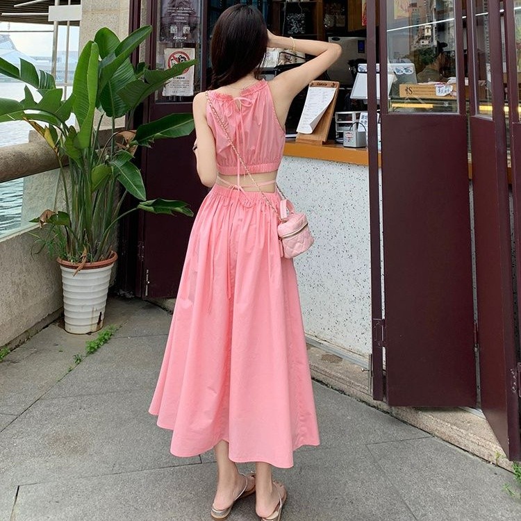 Dress wanita dress tanpa pinggang seksi ala korea untuk wanita