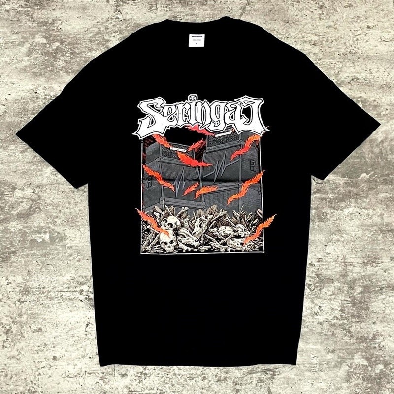 【COD】Mischief X Seringai - Amplifier Memanas Tshirt - Black | Baju Band  Tidur pendek Fashion Hardwo