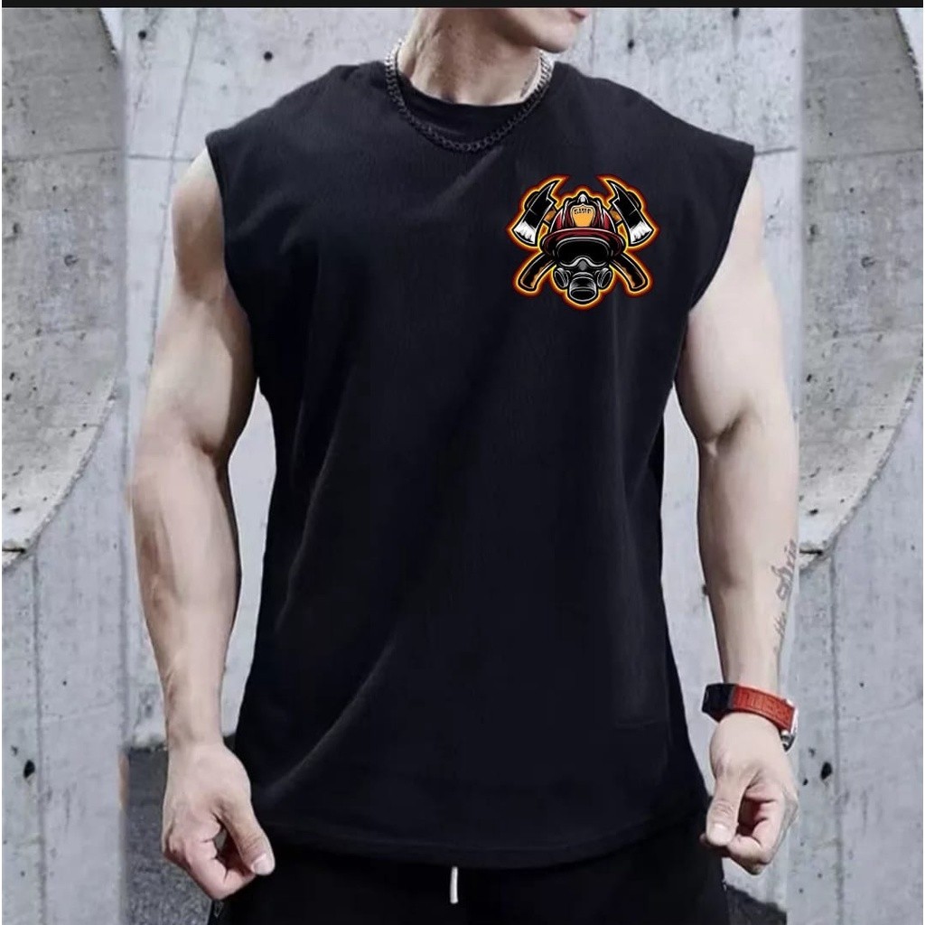 Baju singlet pria/ Baju tanpa lengan- baju gym-baju santai/Singlet Logo FREEFIRE/Singlet Pria Dewasa