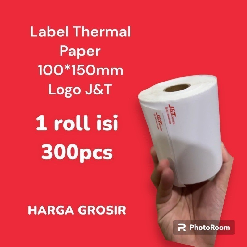 

Kertas Label Thermal 150x100mm LABEL BARCODE JNT 1 Roll Isi 300pcs resi sticker label READY STOK