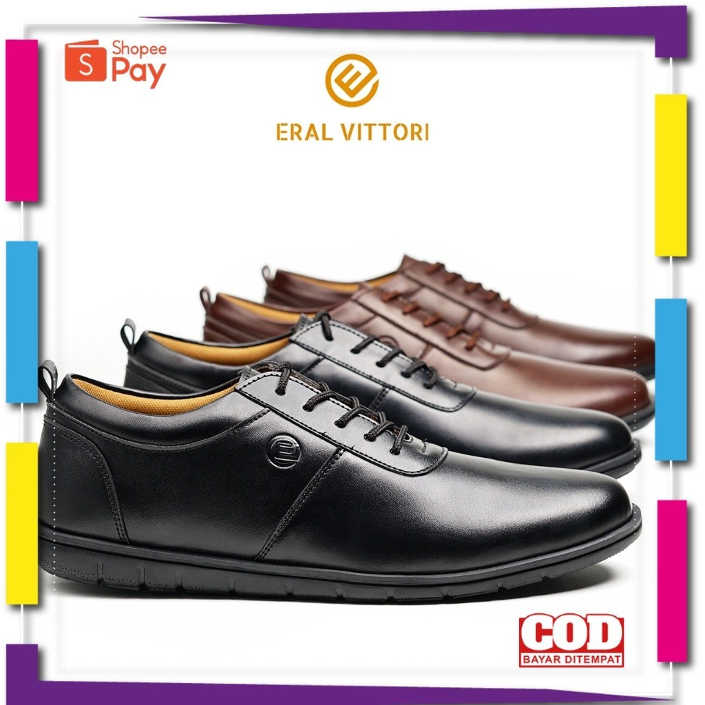 UKURAN SIZE 37 38 39 40 41 42 43 44 45 / Eral Vittori - Gata 1015 Sepatu Pantofel Pria Kerja Kantor 