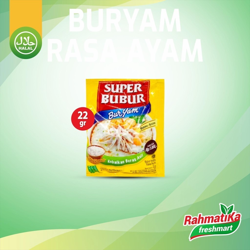 

Super Bubur BurYam Rasa Ayam 22 gram (Shachet)