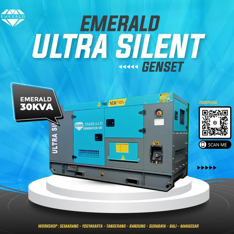 Genset Silent | 30 KVA | Genset Diesel Emerald Ultra Silent