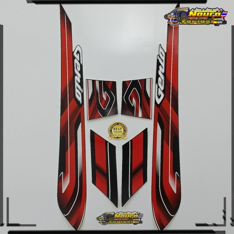 Aksesoris COD striping honda genio 2022 stiker  hitam full motor standar