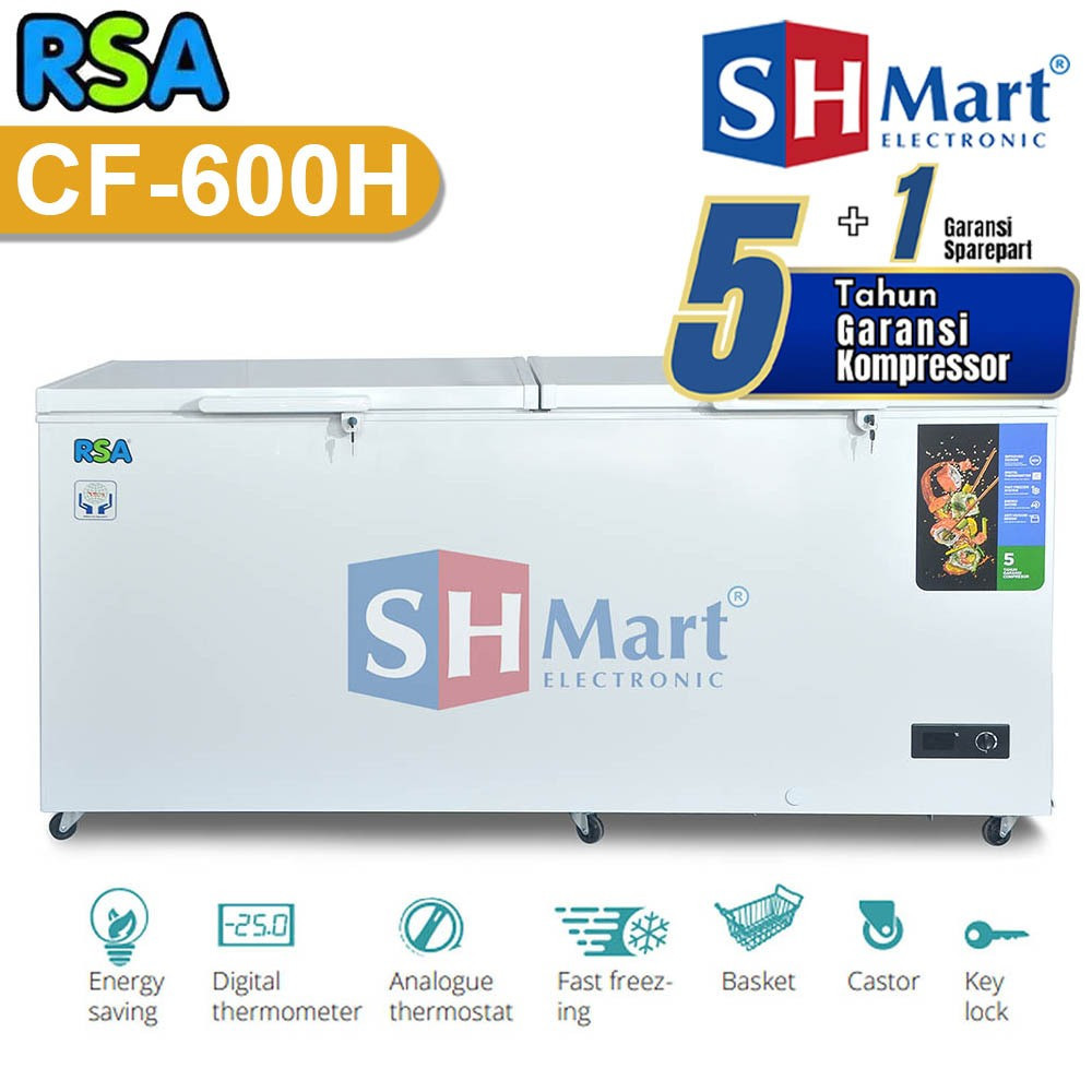 promo terbaru CHEST FREEZER RSA CF-600H / CF600H KAPASITAS 500 LITER FREEZER BOX (MEDAN)
